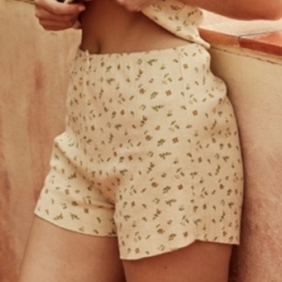 Doen Pants - Doen Stella Shorts in Blue Sweatpea